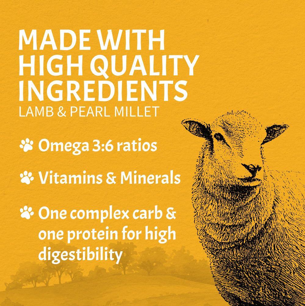 Canine Caviar Open Meadow packaging emphasizes USA-made, high-quality nutrition.
