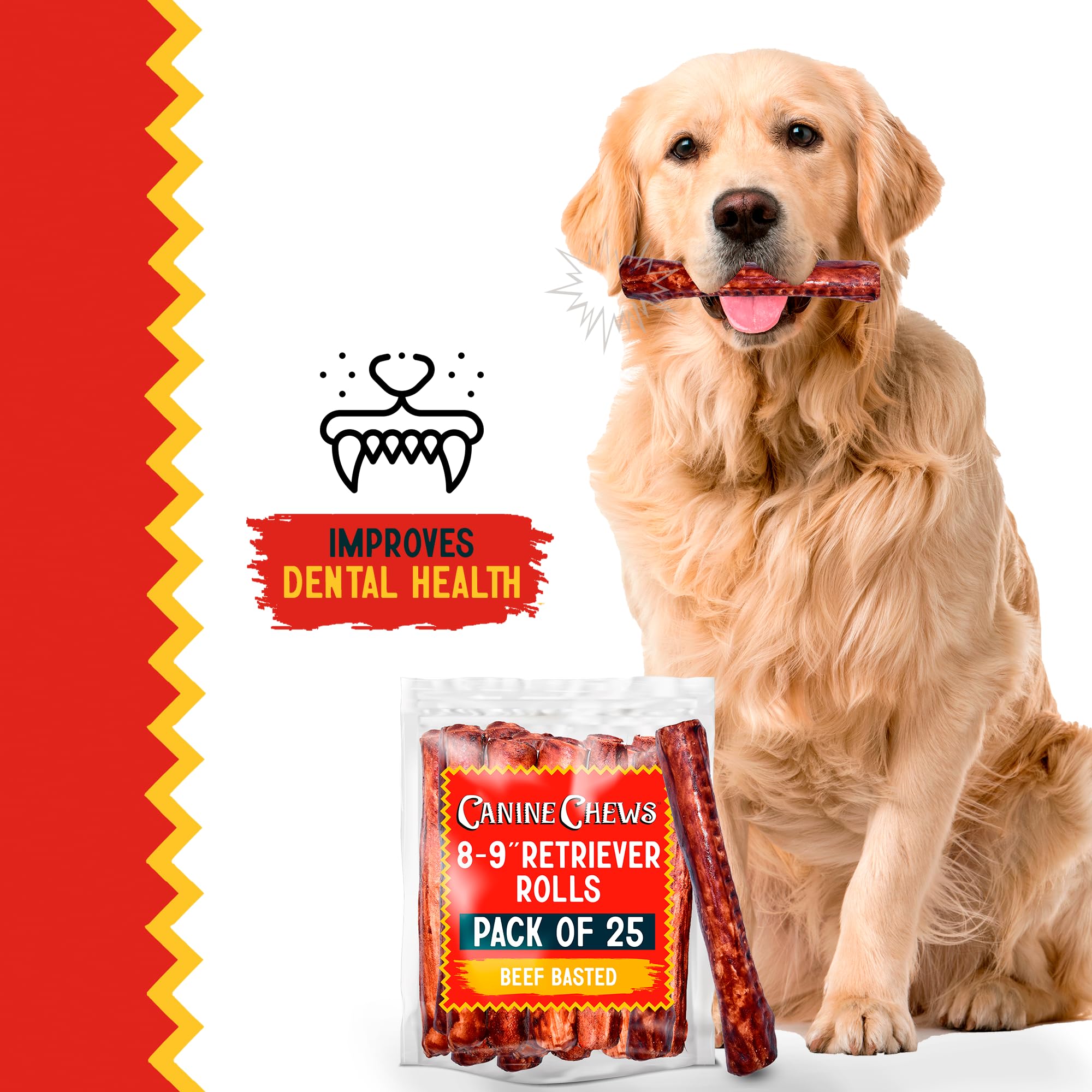 Canine Chews 25-pack large-breed chews ideal for daily treats.