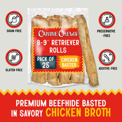 Canine Chews chicken broth coating closeup showing flavor aroma