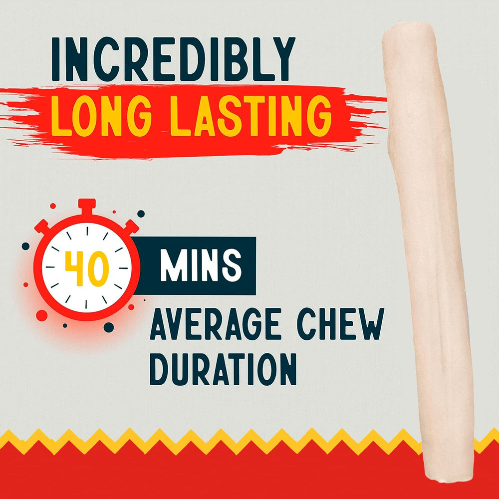 Canine Chews hand-rolled rawhide roll, premium texture, natural chew experience