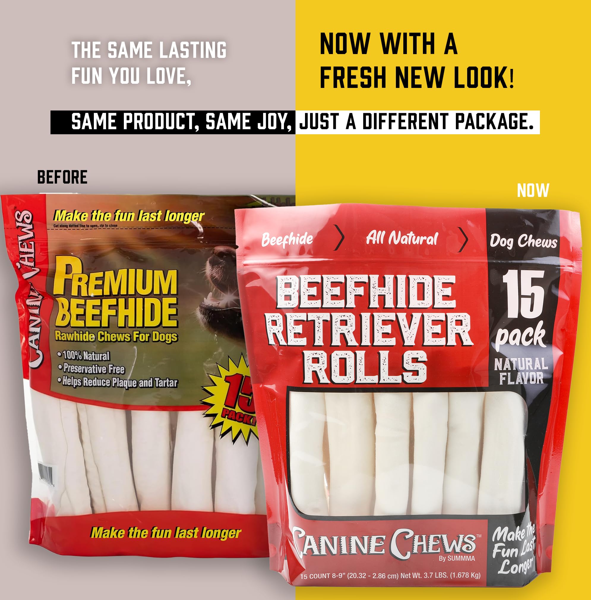 Canine Chews Retriever Rolls beef-hide-closeup highlights natural texture for durable chewing