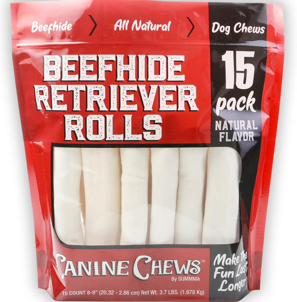 Canine Chews Retriever Rolls pack-15-large-dogs supports long-lasting chew sessions