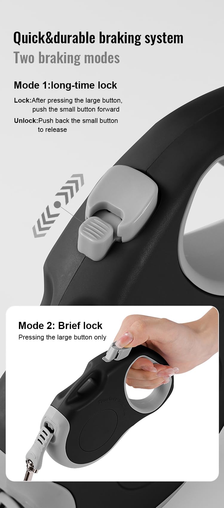 Canine Curation retractable leash shows tangle-free 360° rope outlet for smooth extension.