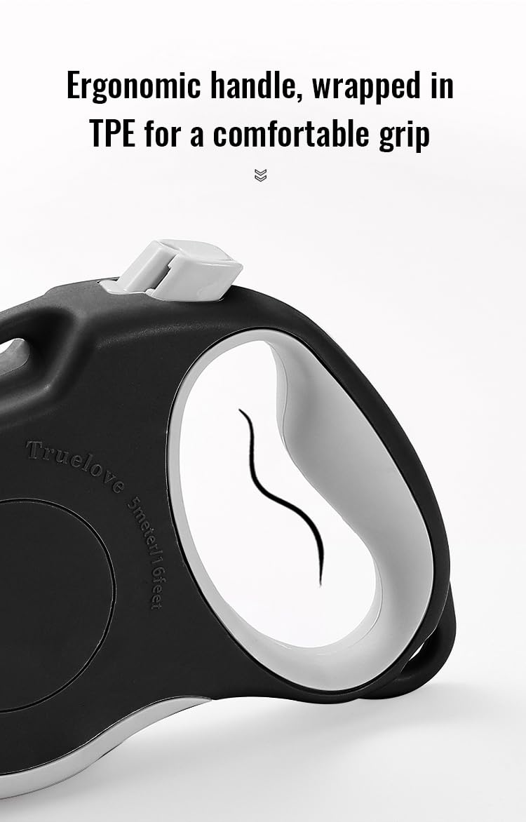 Canine Curation retractable leash uses zinc hook with TPE cushioning to protect the handle.
