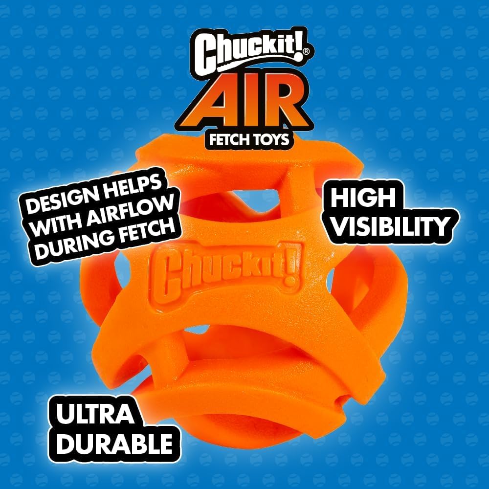 Canine Hardware Chuckit Breathe Right Stick orange large visibility shot emphasizes easy spotting
