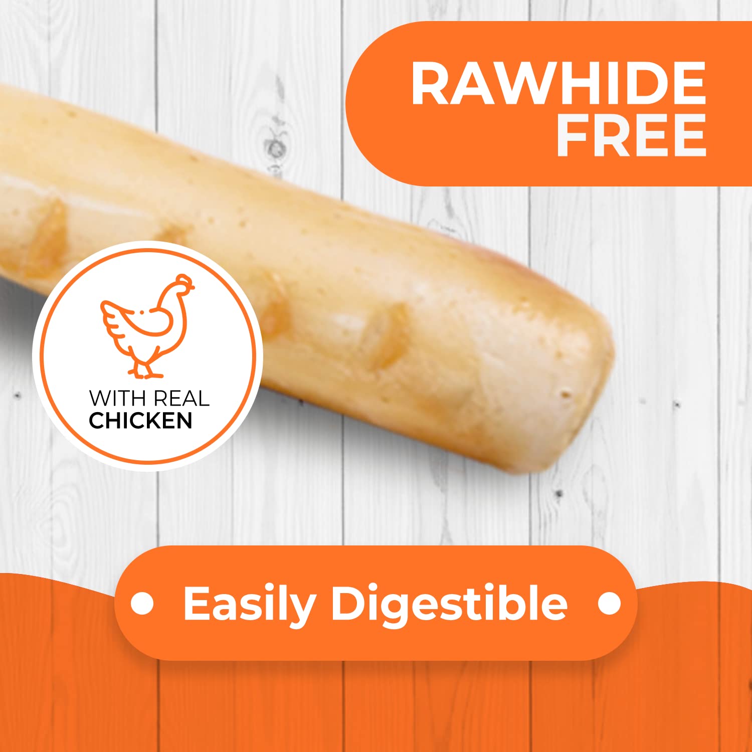 Canine Naturals rawhide-free chew closeup showing texture and safety