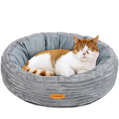 CANMIL cat bed donut outer view shows plush comfort for indoor cats