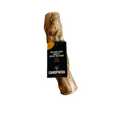 Canophera coffee wood dog stick close-up for stress relief and dental care.