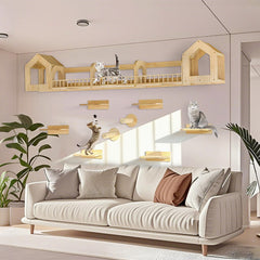 Canormpet cat wall shelves with condos and perches for space-saving elevated play