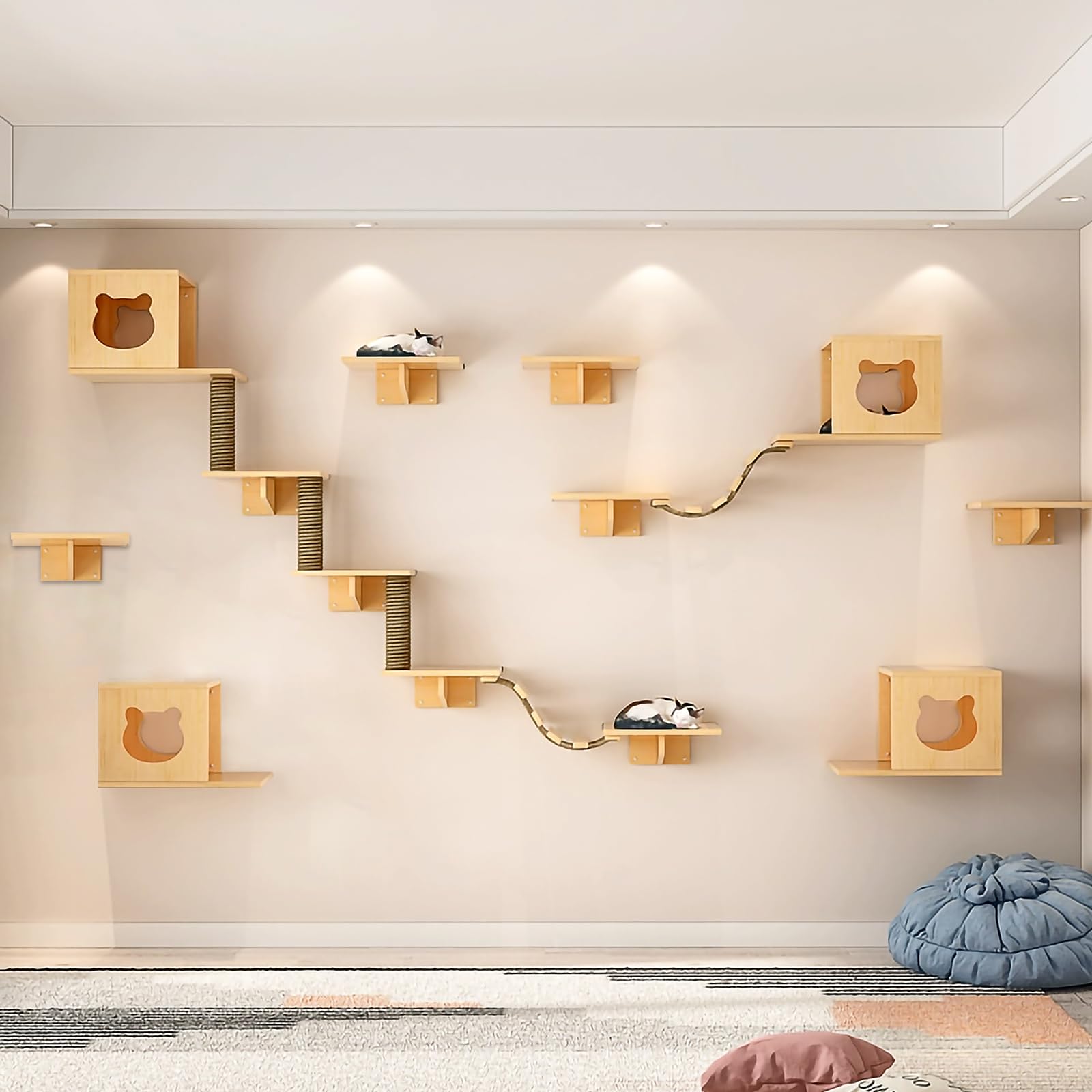 Canormpet cat wall shelves condos offer cozy hiding space and vertical exploration