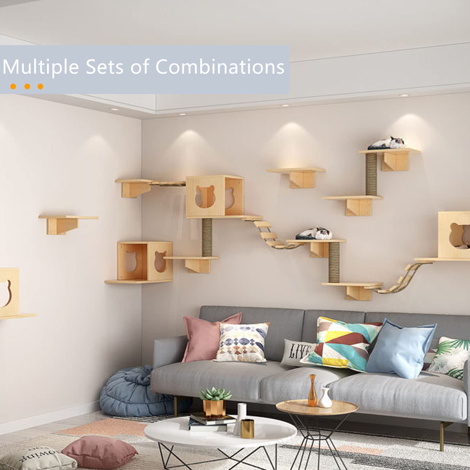 Canormpet multi-cat perch set offers varied viewpoints for curious cats