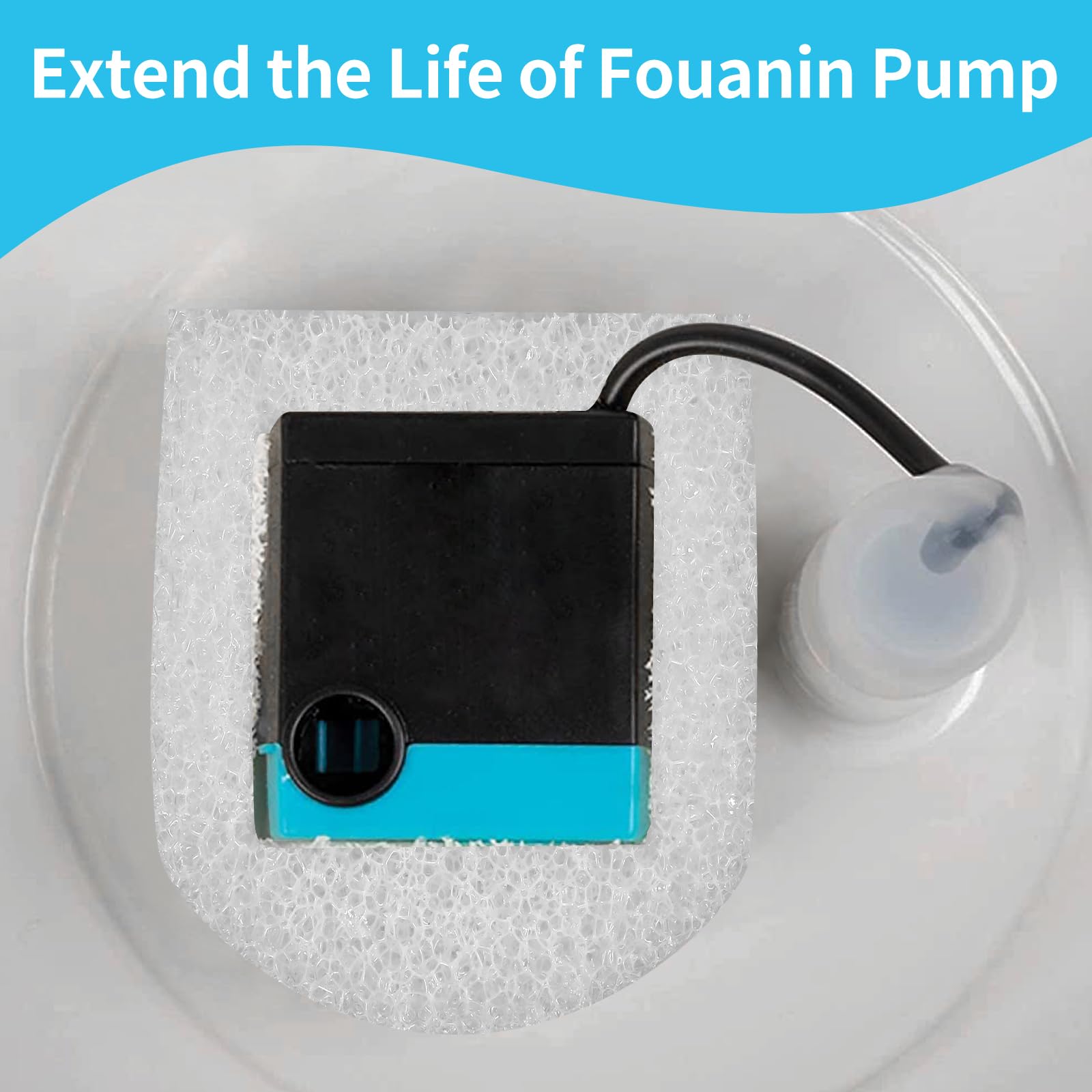 Canova cat fountain filters high-density foam demonstrating effective filtration