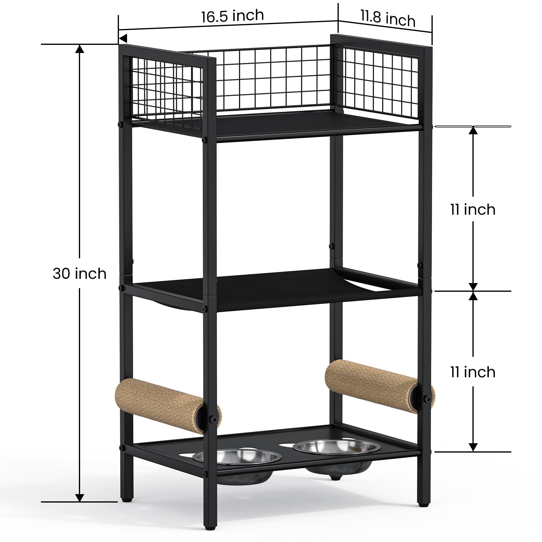 Canyave 4in1 scratching post integrated into frame protects furniture and satisfies scratching instincts.