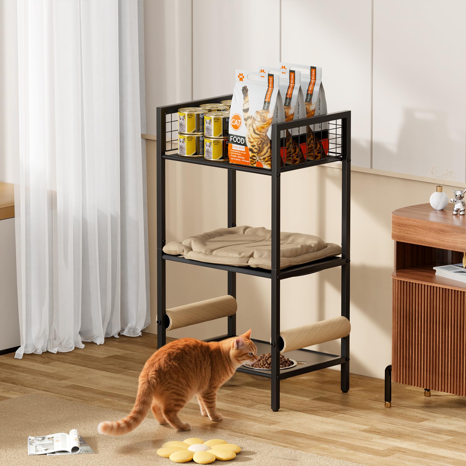 Canyave 4in1 cat furniture fits small spaces without sacrificing multi function use.