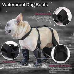 CAPT.SNOOZE dog boots adjustable straps ensure secure paw fit.