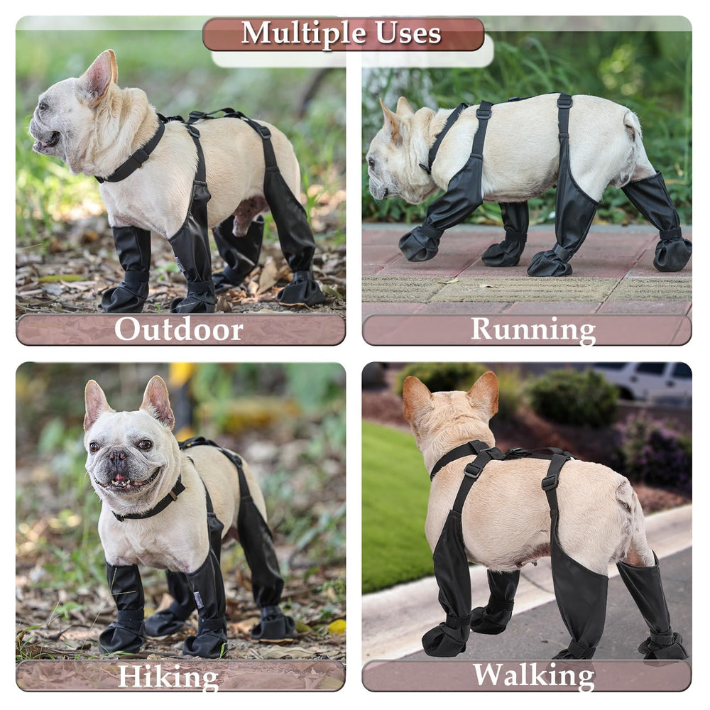 CAPT.SNOOZE dog boots reflective straps boost visibility during walks.