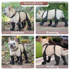 CAPT.SNOOZE dog boots reflective straps boost visibility during walks.