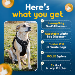Captain Dog XXL Dog Harness with Double Stitching for durability under strong pulls.