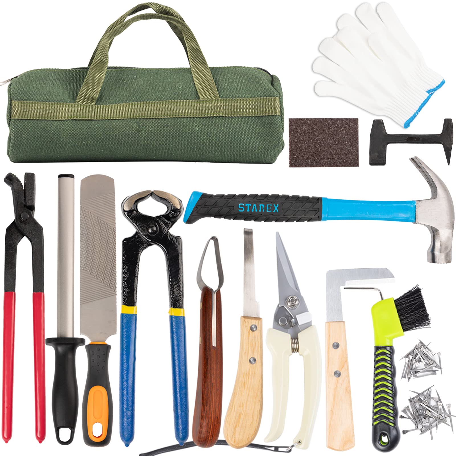 Capuca hoof trimmers kit front view for quick, professional hoof care in stables.