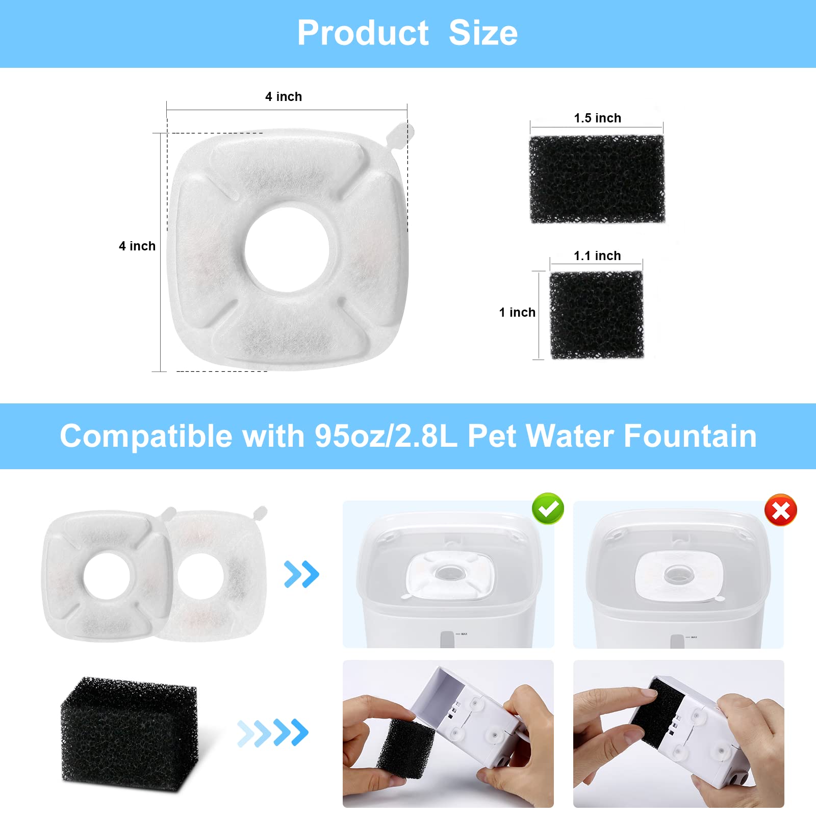 Carcent filter replacement cycle image communicates routine maintenance for pet hydration.
