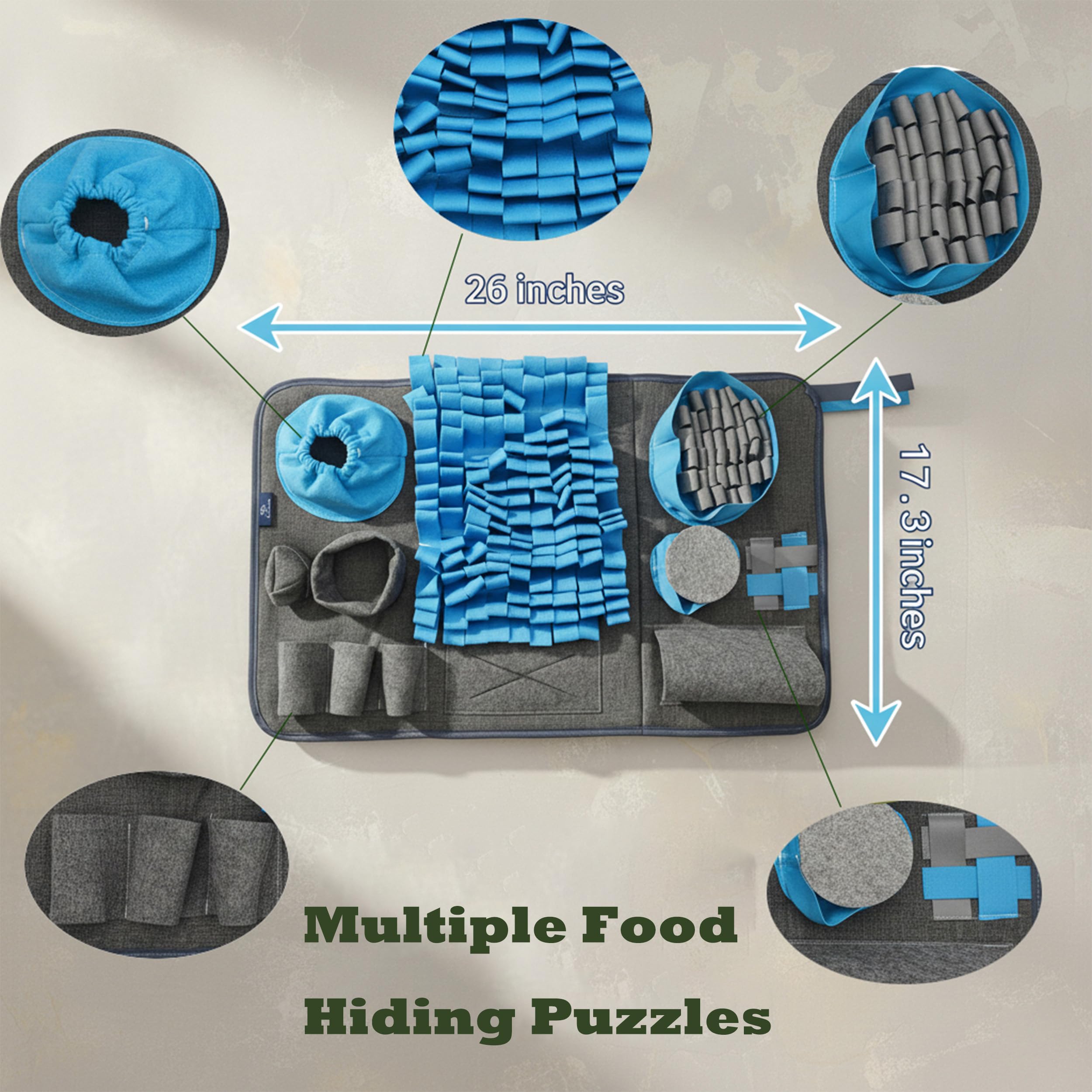 CareCooo snuffle mat blue non-slip bottom enhances stability during play