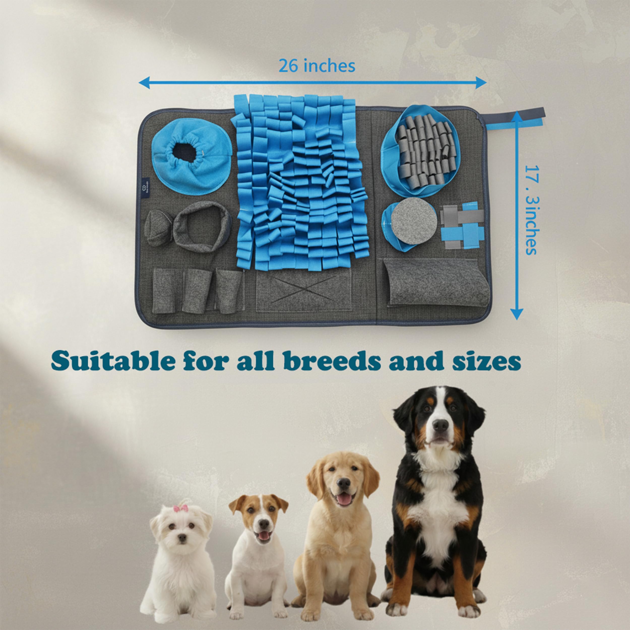 CareCooo snuffle mat blue washable design simplifies cleaning and reuse