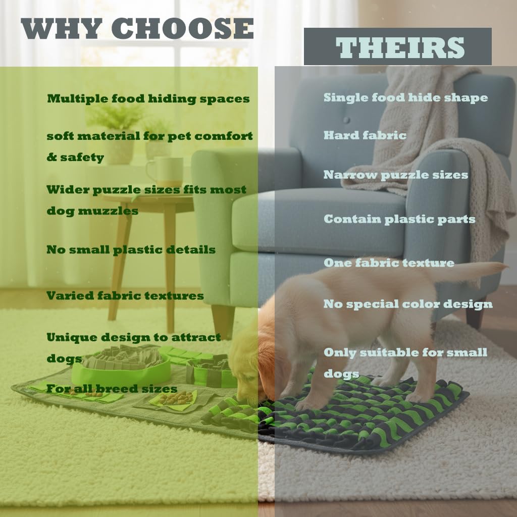 CareCooo snuffle mat dog green crate-use inspires calm enrichment during crate time