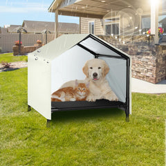 CAREDPETS Indoor Outdoor Dog House front view provides compact outdoor shelter and cozy indoor space.