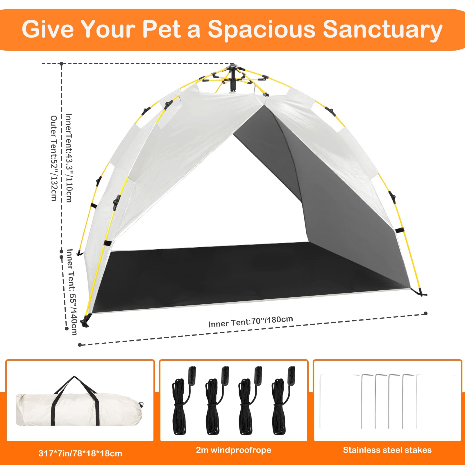 CAREDPETS water-resistant canvas close-up showcases durable shelter