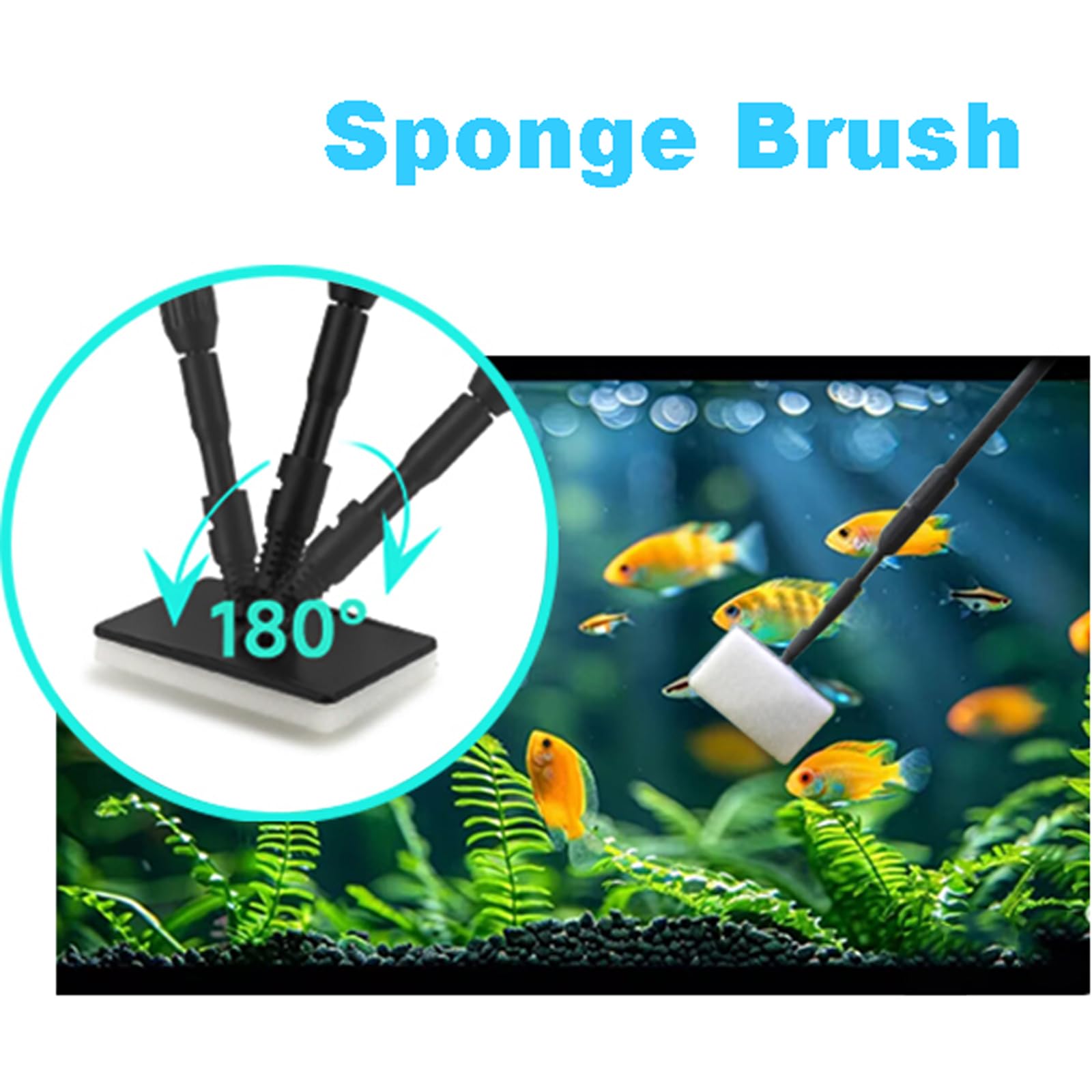 Carefree Fish 6IN1 flat sponge cleaner sweeps residues from flat panels