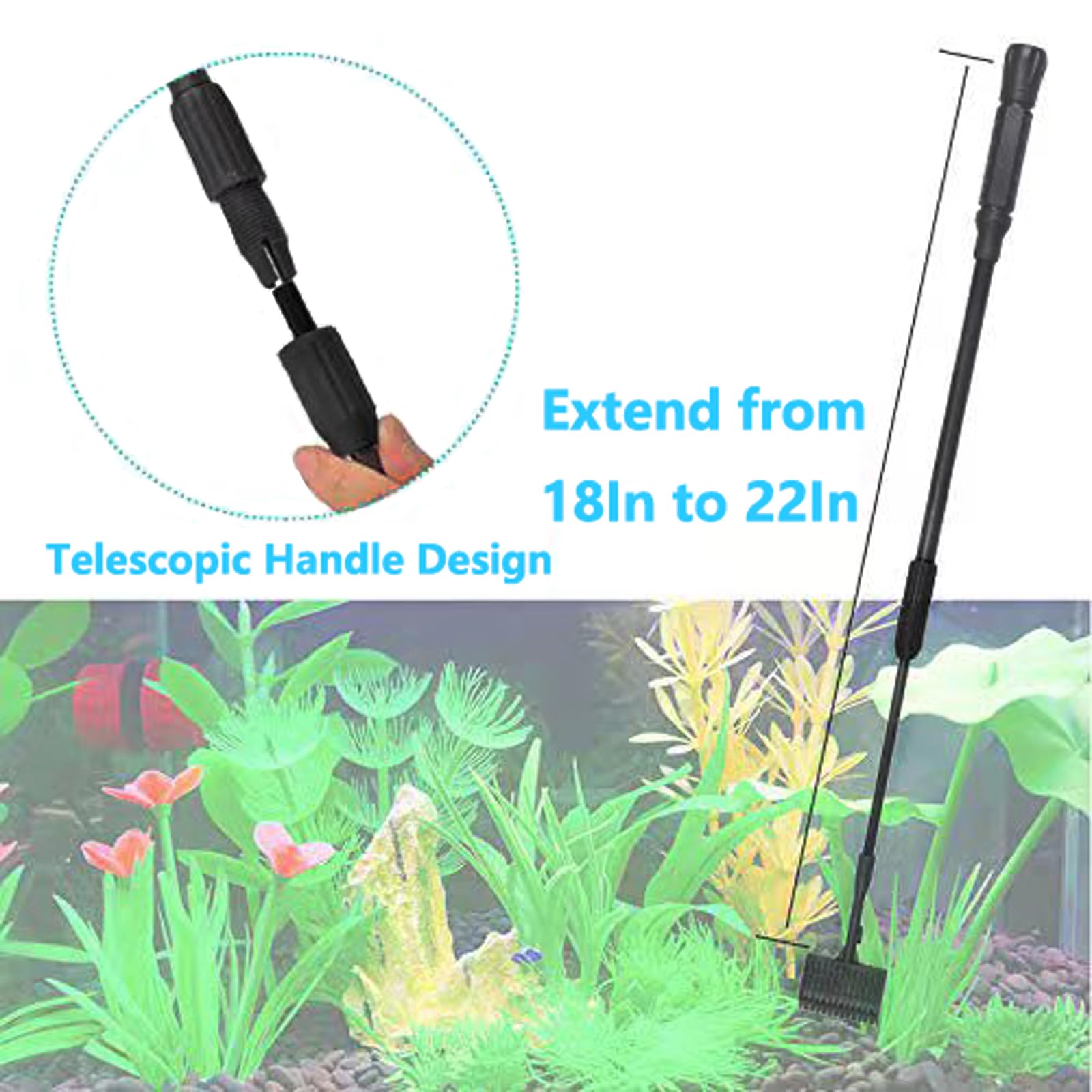 Carefree Fish 7in1 tank cleaner scraper removes algae from glass surfaces smoothly.