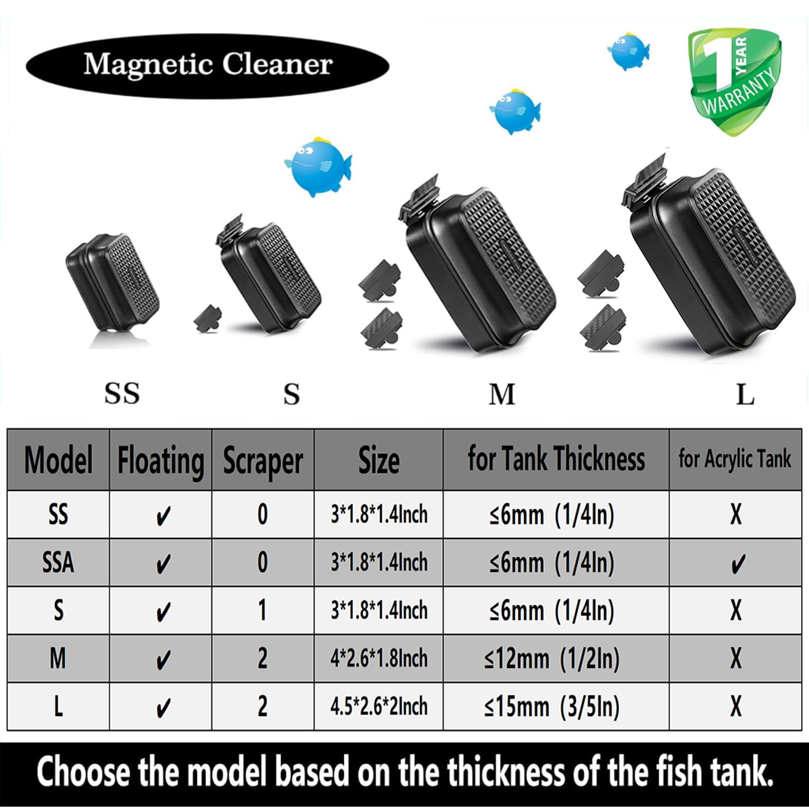 Carefree Fish easy maneuverability aids routine glass cleaning.