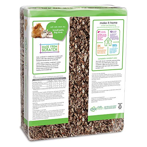Carefresh pillowy soft paper bedding creates comfy nesting for small pets.