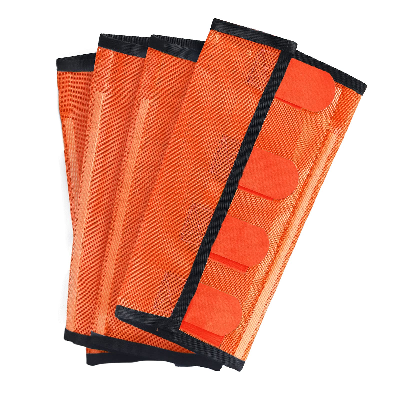 CareMaster orange fine-mesh fly boots back view protect hind legs during grazing.