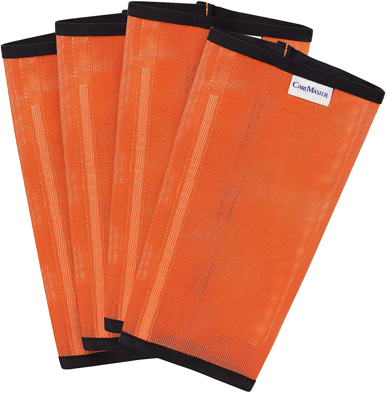 CareMaster orange fine-mesh fly boots side view reduce insect nuisance during turnout.