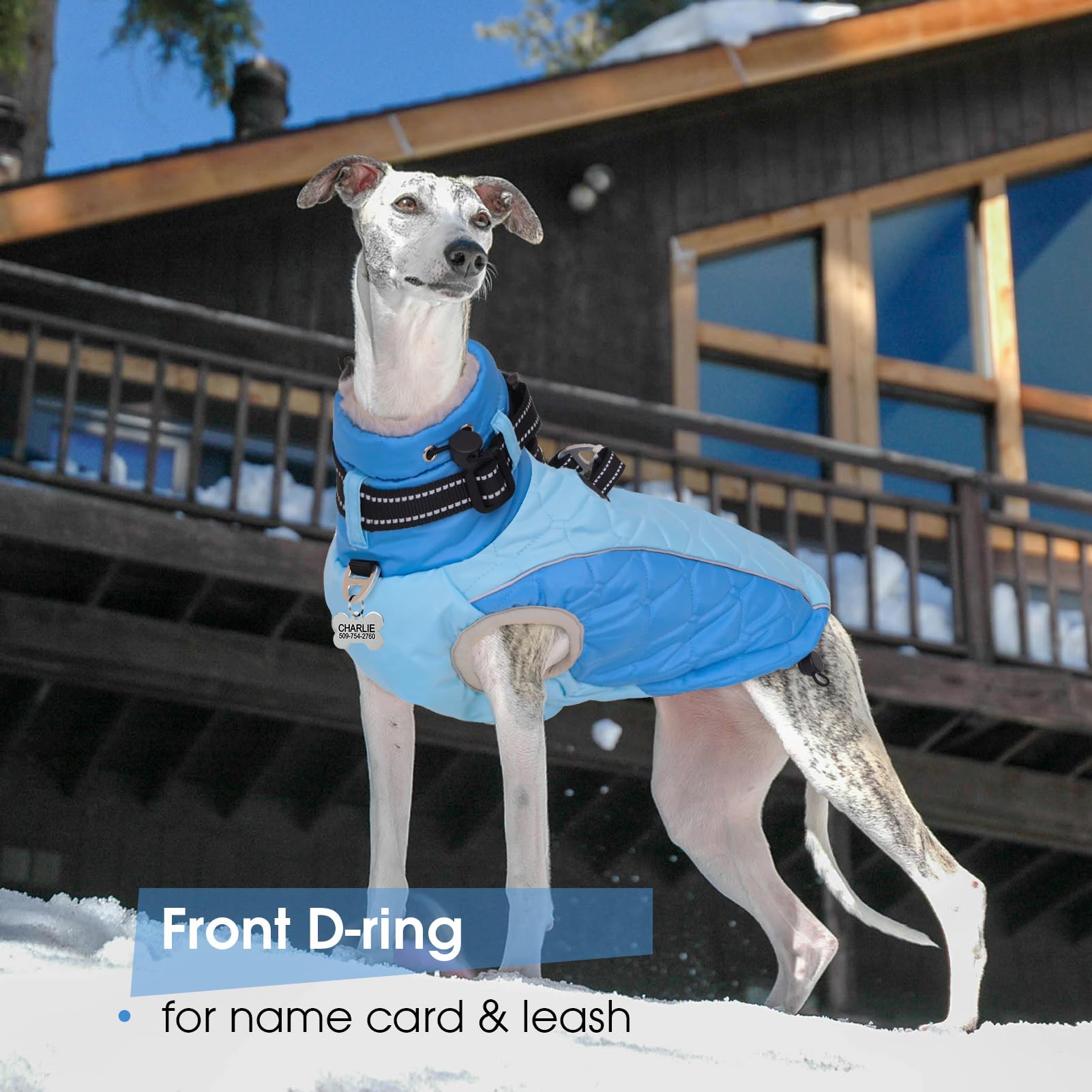 CAREUPET XL blue coat is machine washable for easy cleanup.