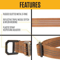 Carhartt dog collar with reflective stitching for better low-light visibility.