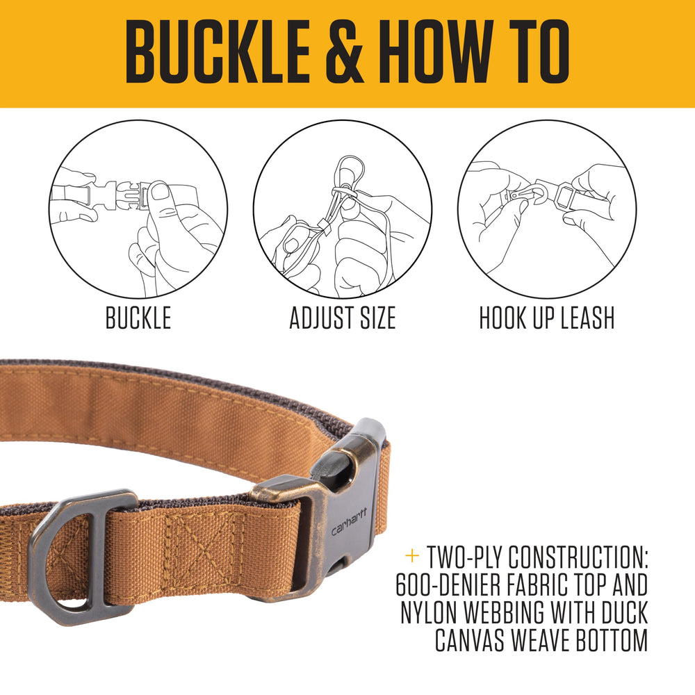 Carhartt Field Dog Collar 600 denier fabric resists odors and moisture