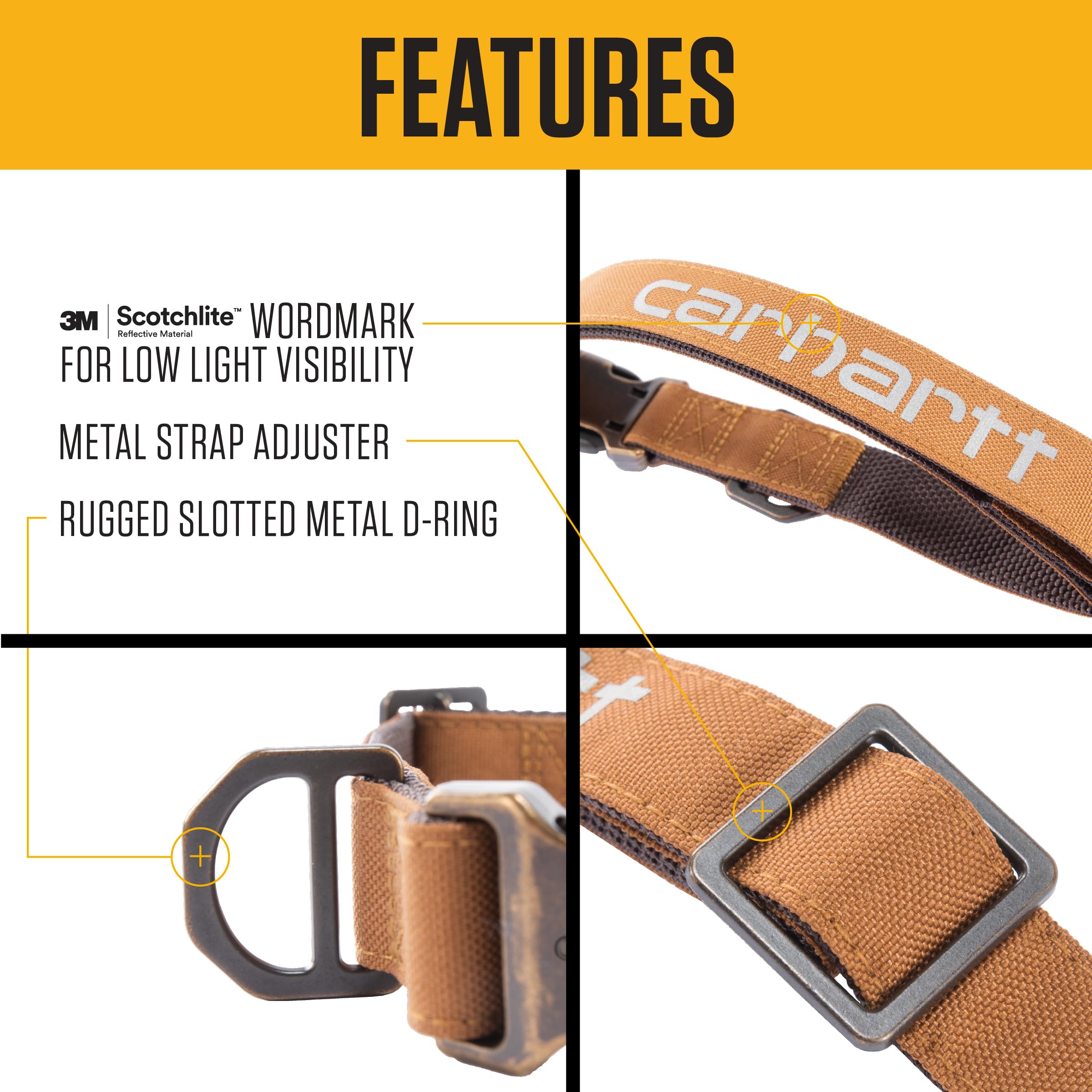 Carhartt Field Dog Collar reflective detail enhances low light visibility
