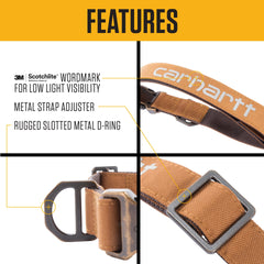 Carhartt Field Dog Collar reflective detail enhances low light visibility
