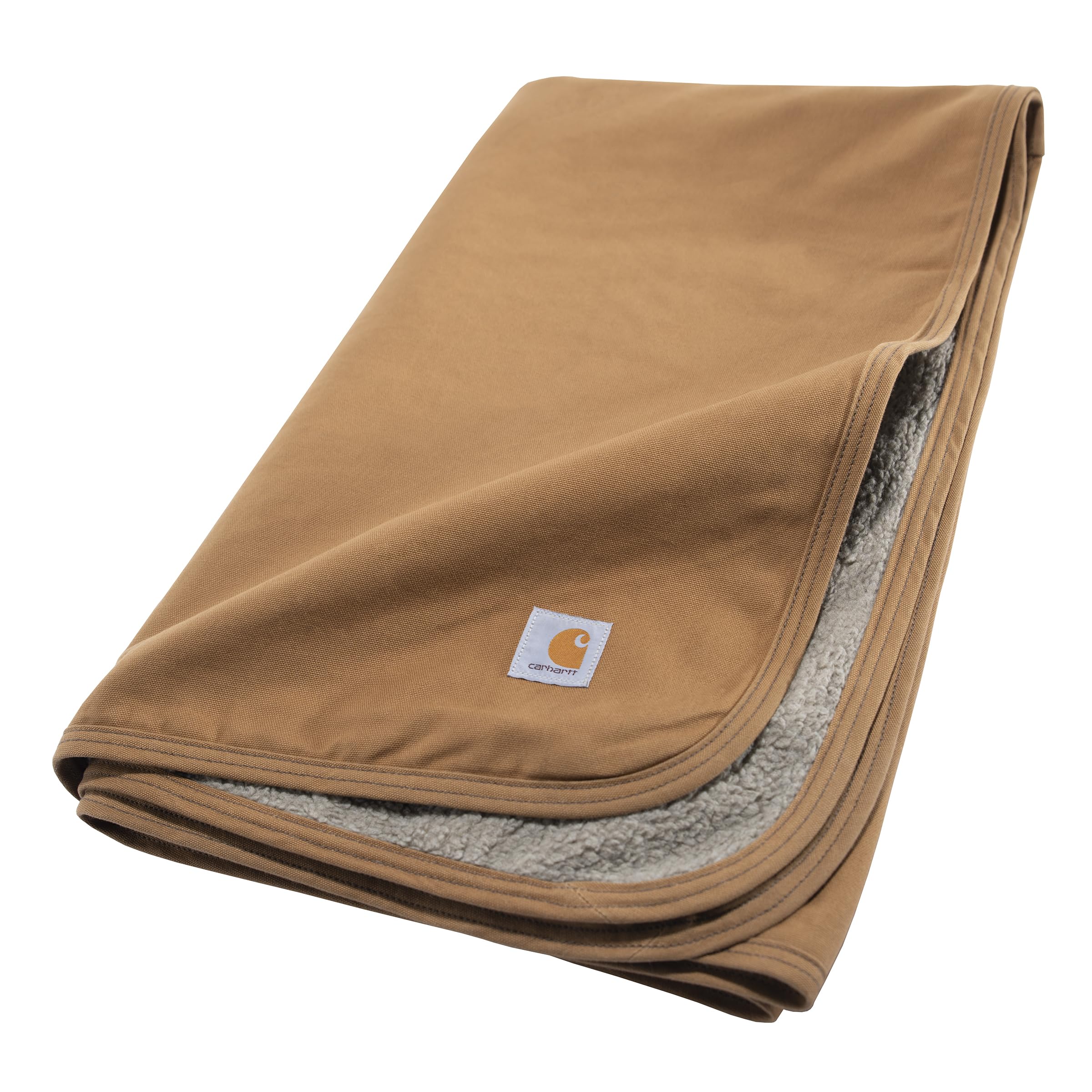 Carhartt Firm Duck Sherpa-Lined Pet Blanket exterior shows rugged durability for daily use
