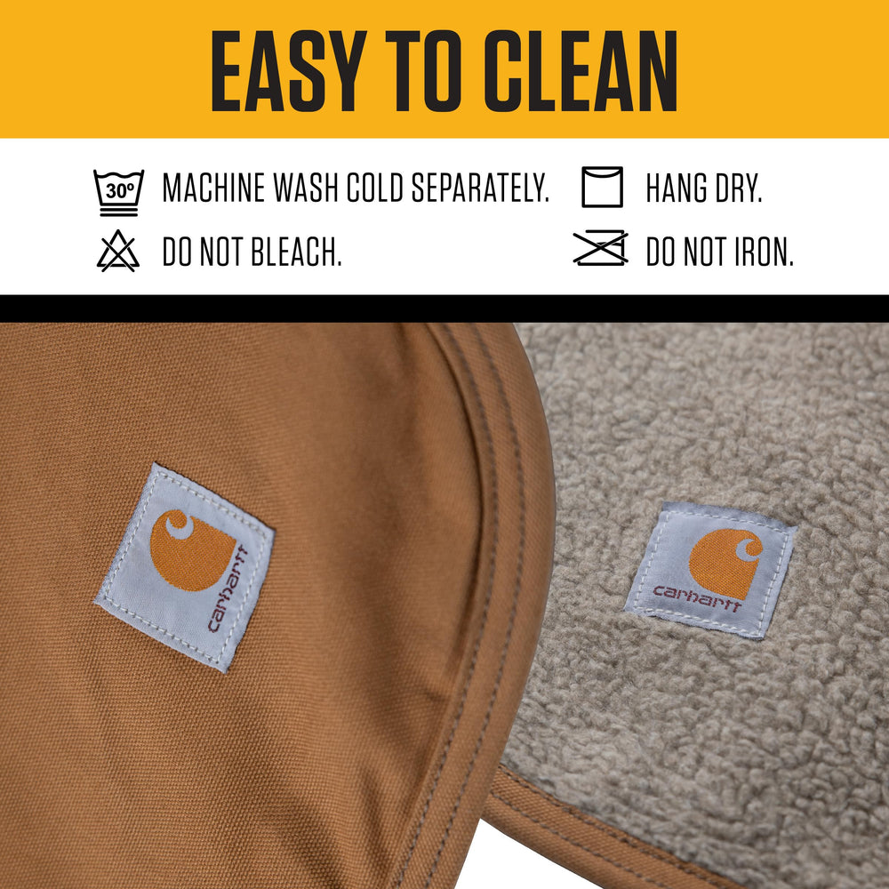 Carhartt Firm Duck Sherpa-Lined Pet Blanket reinforced edges keeping shape during playful sessions