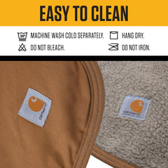 Carhartt Firm Duck Sherpa-Lined Pet Blanket reinforced edges keeping shape during playful sessions