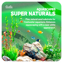 Carib Sea Super Natural Moonlight Sand aquarium-setup shows dramatic moonlit glow in freshwater tanks
