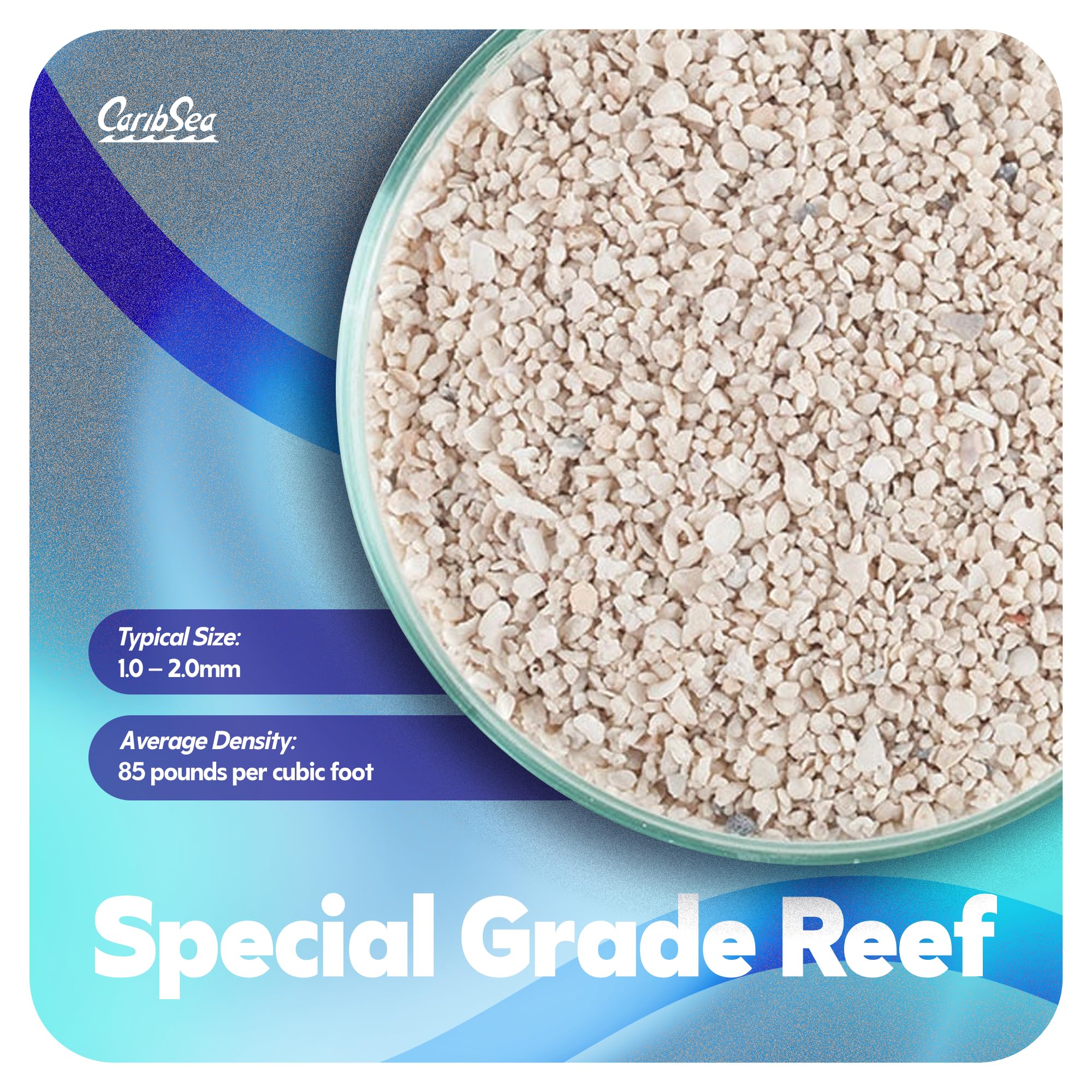 CaribSea Arag-Alive tank setup scene suggests pH-stable substrate for marine life.