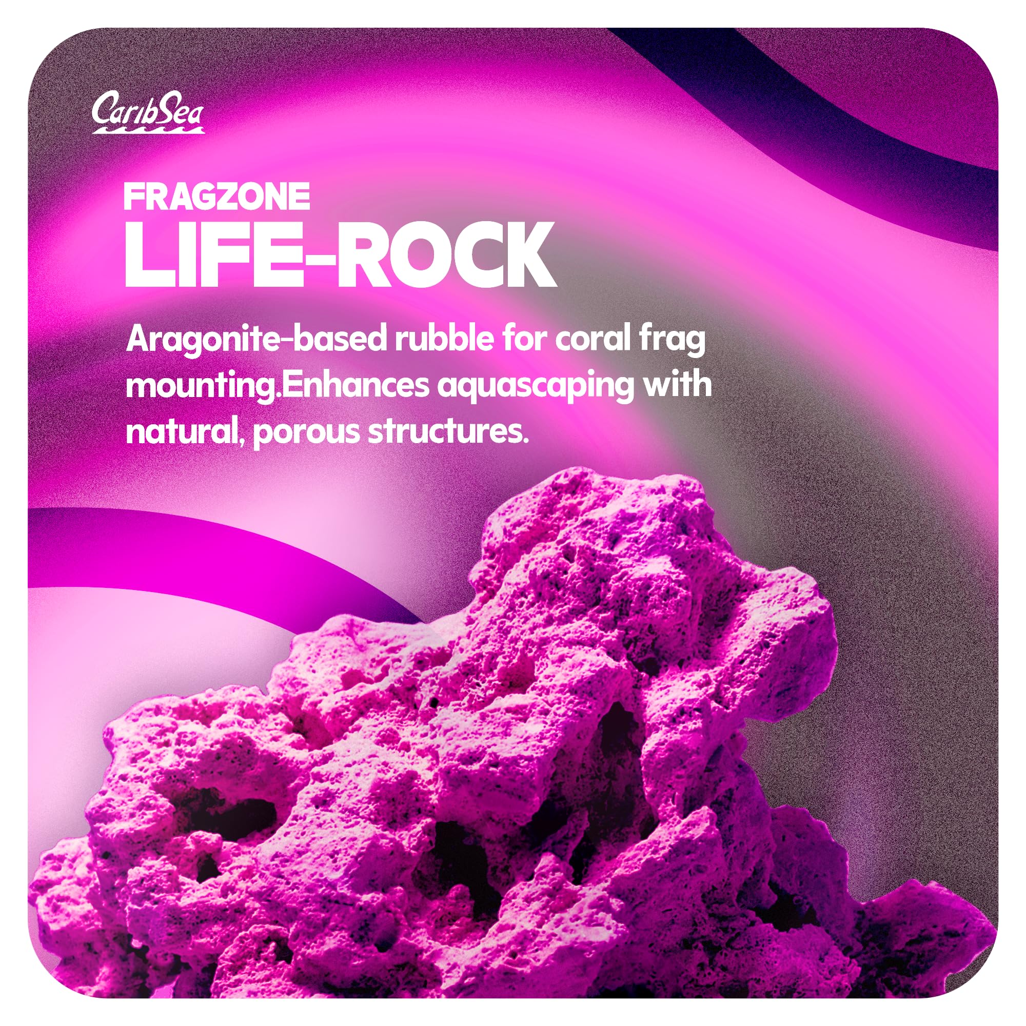 CaribSea Life Rock Frag Zone realistic rubble look enhances reef aesthetics and growth