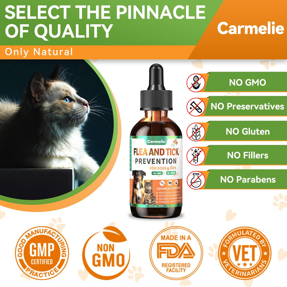 Carmelie all-ages suitability image showing safe use for dogs and cats.