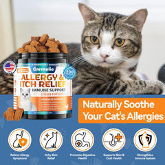 Carmelie paw licking relief chews illustrate easier daily grooming for cats.