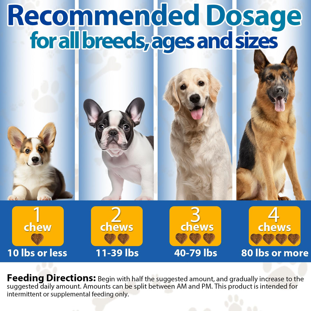 Carmelie dog allergy chews omega-3 label indicates coat and skin benefits.