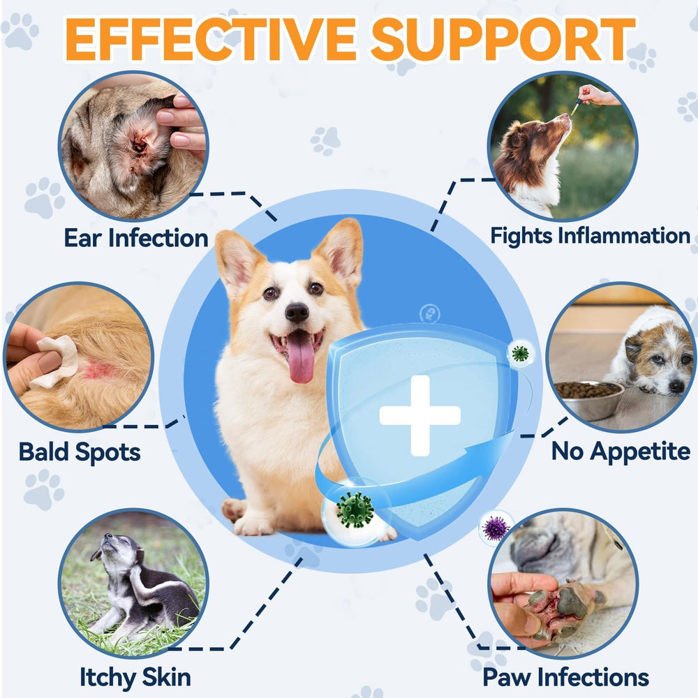 Carmelie Natural Yeast Relief highlights itching relief on dog paws